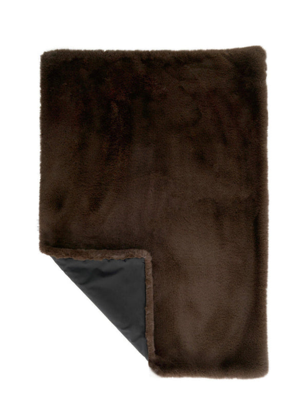 Mink Faux Fur Lap Blanket - Chocolate
