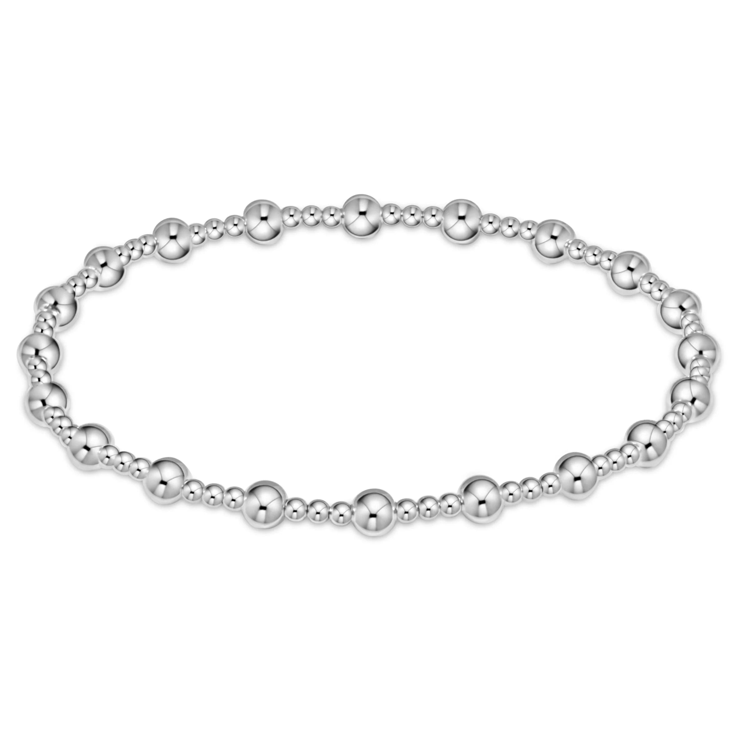 Sterling Silver Sincerity Pattern 4mm Bead Bracelet