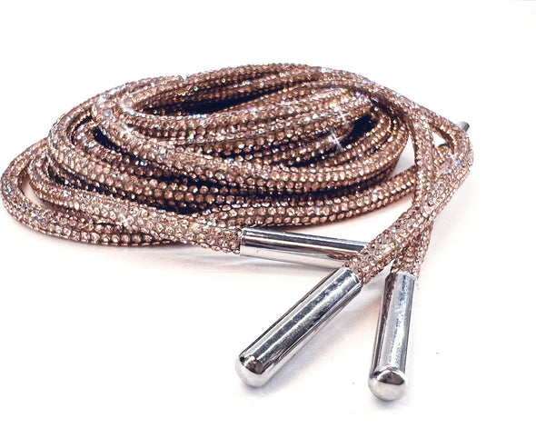 Tie One On Bling String Shoe Laces / Champagne