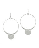 Round w/ Charm Earring- Silver