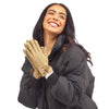 Bow Micro Suede Gloves with Touchscreen Fingertip - Black