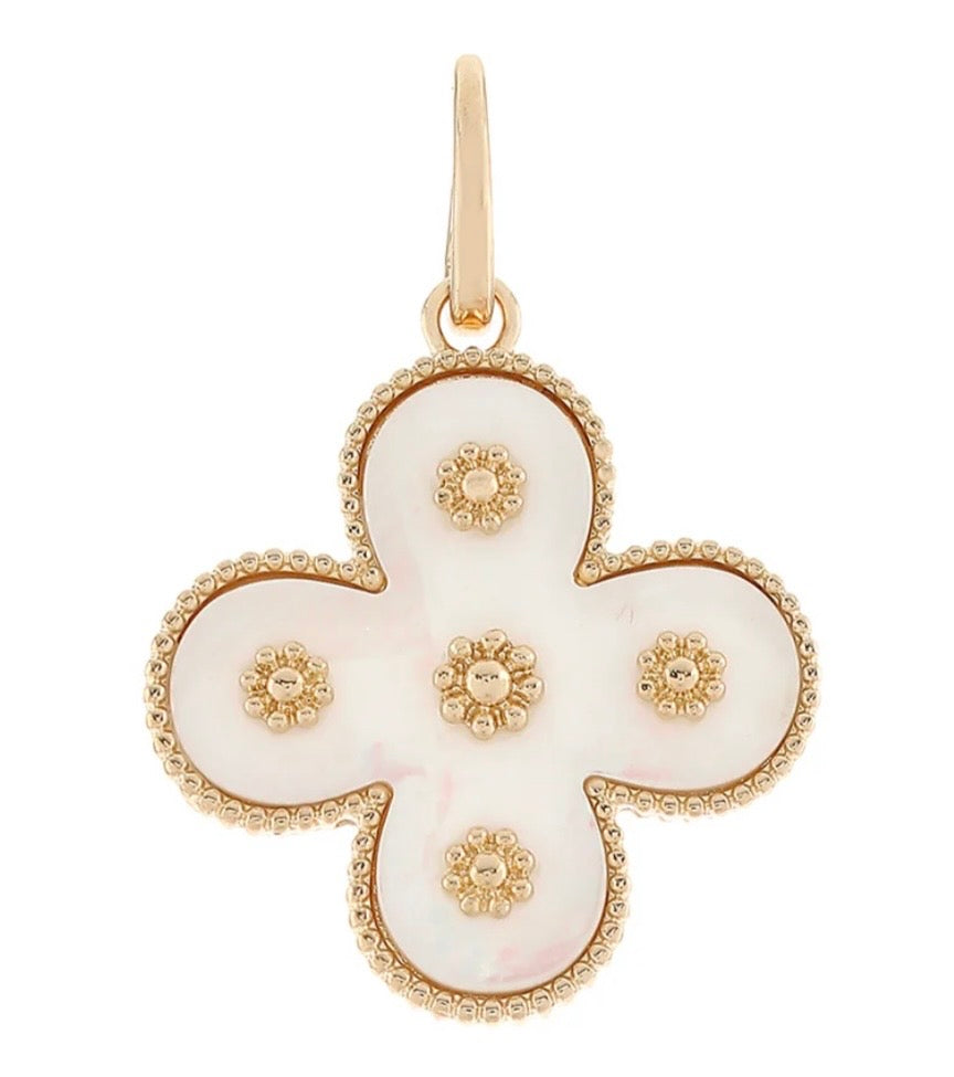Clover Pendant Charm White