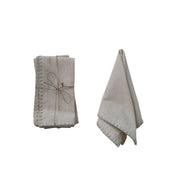 Holiday Woven Cotton Guest Napkins Metallic Thread