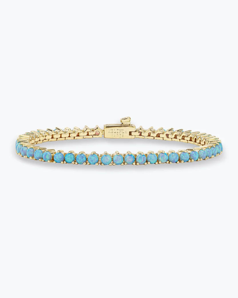 Not Your Basic Tennis Bracelet - Blue Opal