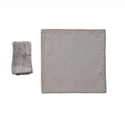Holiday Woven Cotton Cocktail Napkins Metallic Thread
