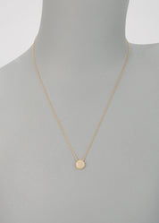Flat Disc Necklace-Gold CZ