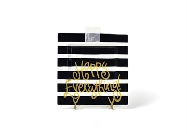 Black Stripe Happy Everything Big Square Platter STORE PICK UP ONLY