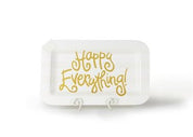 White Stripe Mini Happy Everything Rectangle Platter STORE PICKUP ONLY