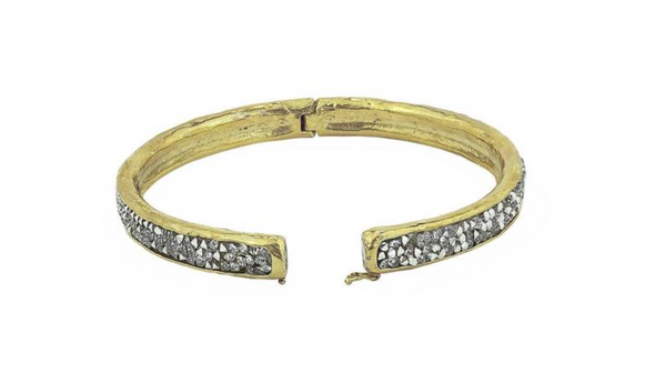 Kristal Hinge Bangle- Brass