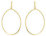 Twisted Wavy Oval Hoop- Gold