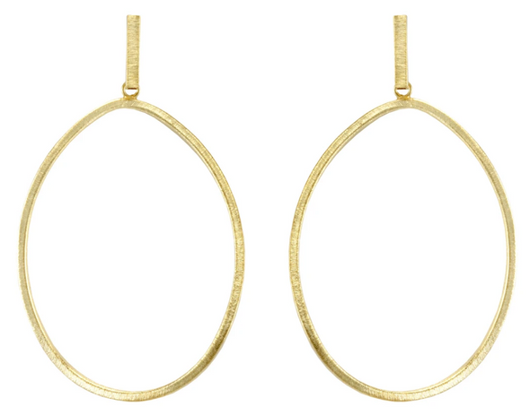 Twisted Wavy Oval Hoop- Gold