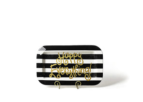 Black Stripe Mini Happy Everything Rectangle Platter STORE PICK UP ONLY