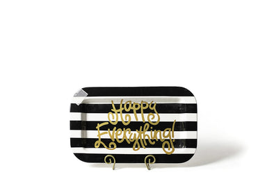 Black Stripe Mini Happy Everything Rectangle Platter STORE PICK UP ONLY