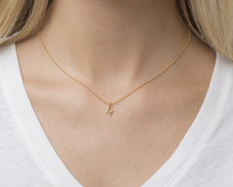 16" Respect Initial Gold Charm Necklace A-Z
