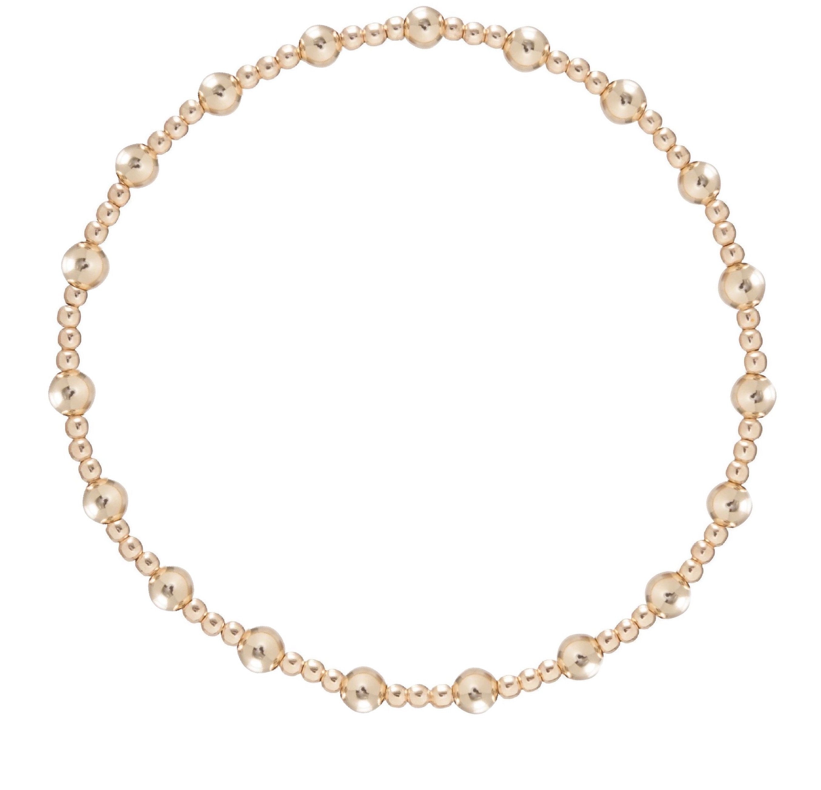 Sincerity Pattern 4mm Bead Bracelet- Gold