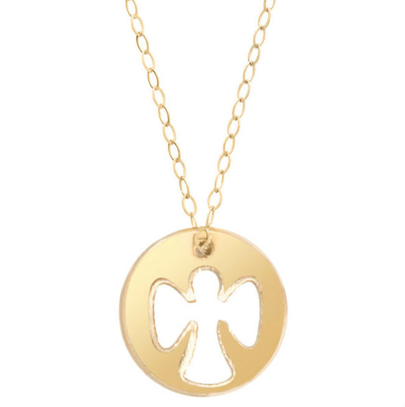 Charm 16" Necklace Gold - Guardian Angel