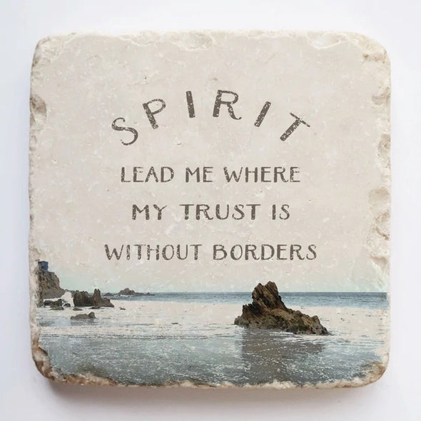 Small Scripture Stone- Spirit Lead Me- Ocean