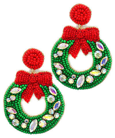 Christmas Wreath Earrings