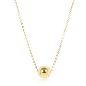 Classic 8mm Bead Necklace Gold- 16"