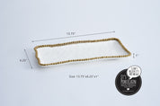 Pampa Bay Rectangular Tray- Gold & White