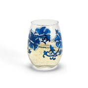 Hand-Painted Stemless Wine Glasses- Set of 4