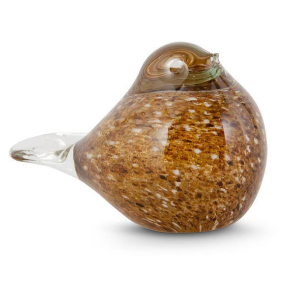 Speckled Glass Bird- Brown & Gold