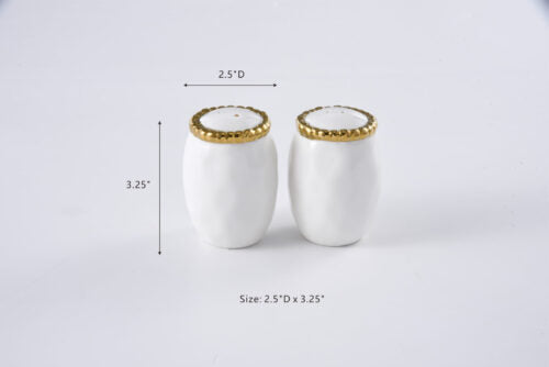 Pampa Bay Salt & Pepper Shakers - White/Gold