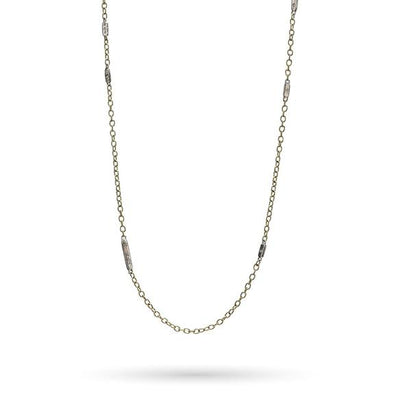 Bar Star Scatter Chain- Brass- 28 inches