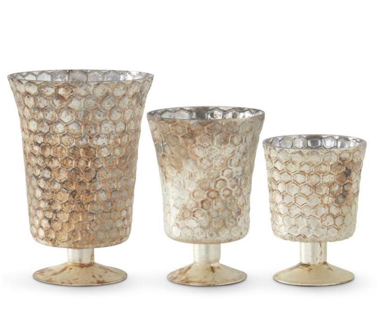 Honeycomb Mercury Vases- Sold Individually STORE PICKUP ONLY