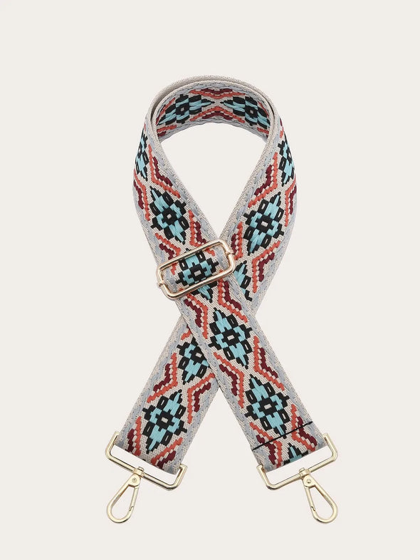Adjustable Bag Strap- Turquoise /Black