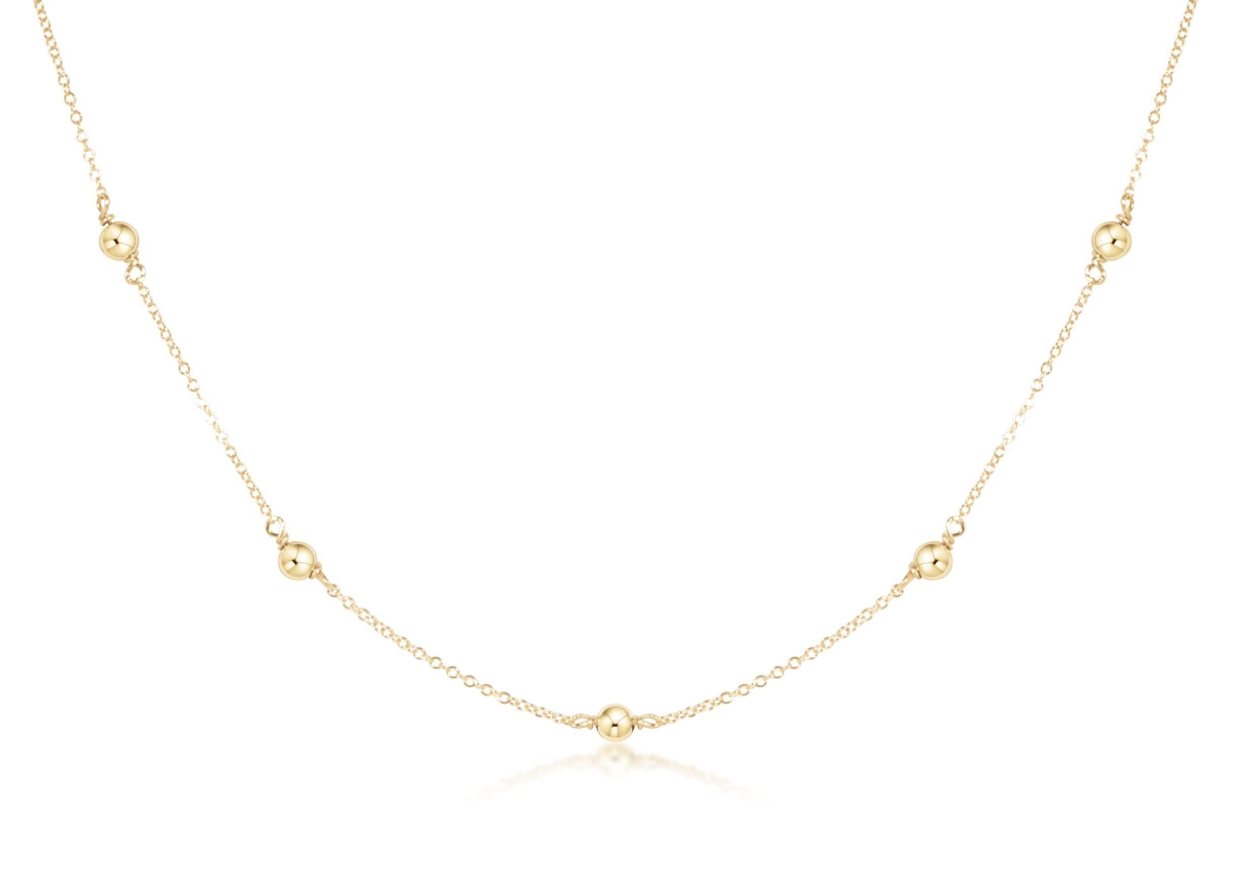 Choker Simplicity Chain Gold 15”- 4mm Bead
