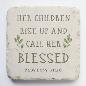 Small Scripture Stone- Proverbs 31:28