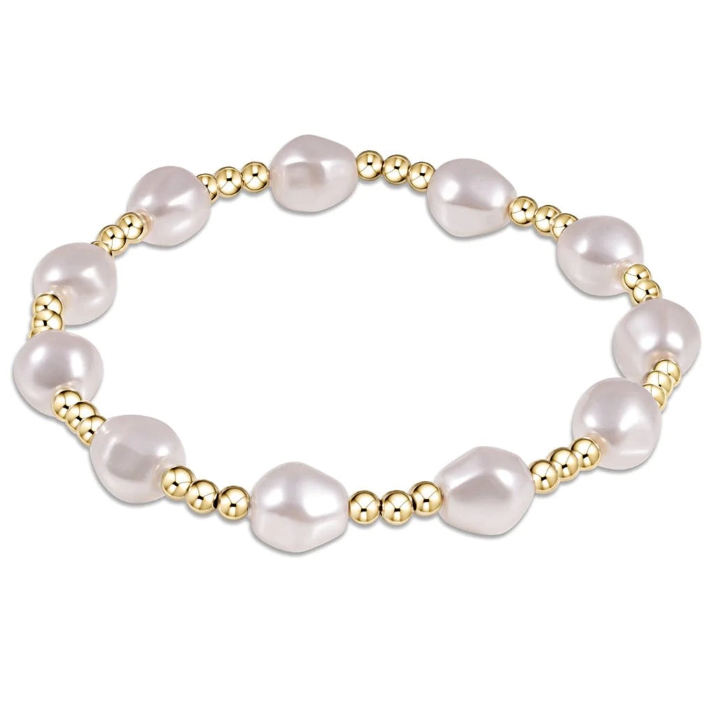 XL ENewton Extends Admire Gold 3mm Bead Bracelet- Pearl