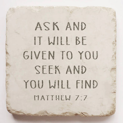 Small Scripture Stone- Matthew 7:7