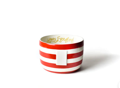 Red Stripe Happy Everything Big Bowl STORE PICK UP ONLY