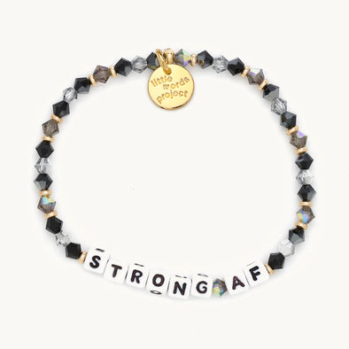 STRONG AF- Black Crystal Bracelet