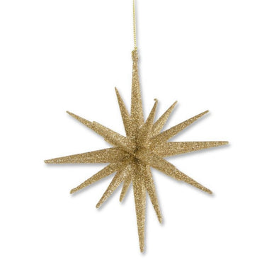 Gold Glitter Star Ornament- 6”
