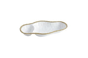Pampa Bay 2 Section Serving Piece - White/Gold