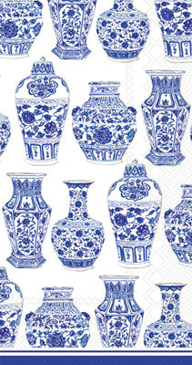 Guest Towels- Blue And White Urns