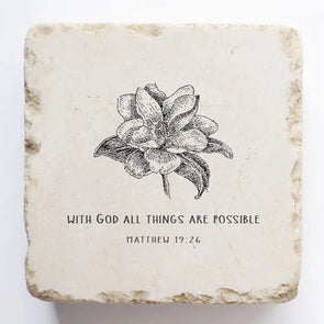 Small Scripture Stone- Matthew 19:26