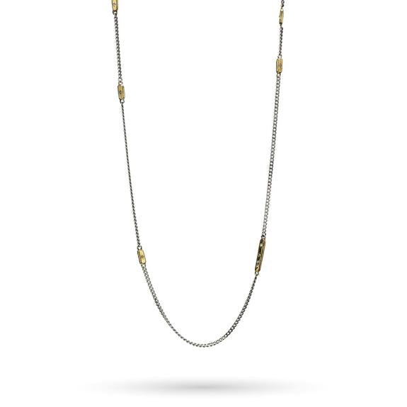 Bar Star Scatter Chain- Sterling Silver- 28 inches