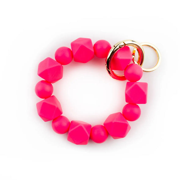 Beaded Silicone Hexagon Key Chain