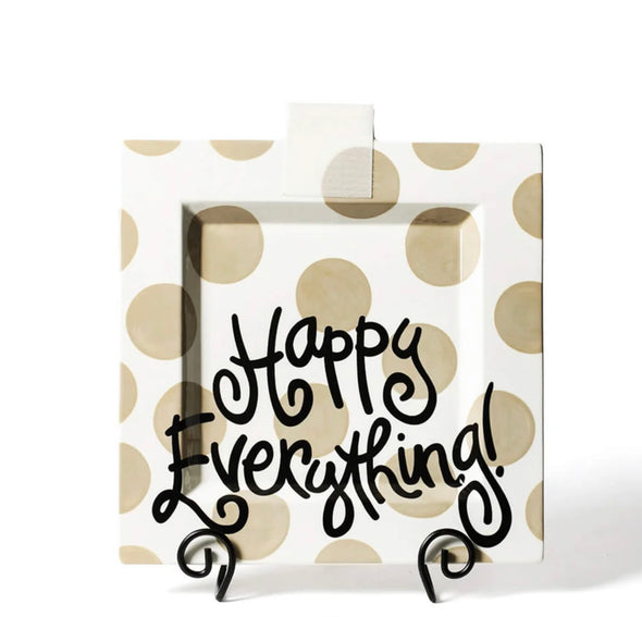 Neutral Dot Happy Everything Big Square Platter STORE PICK UP ONLY