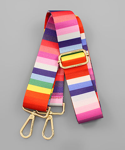 Adjustable Bag Strap- Rainbow Block Stripe
