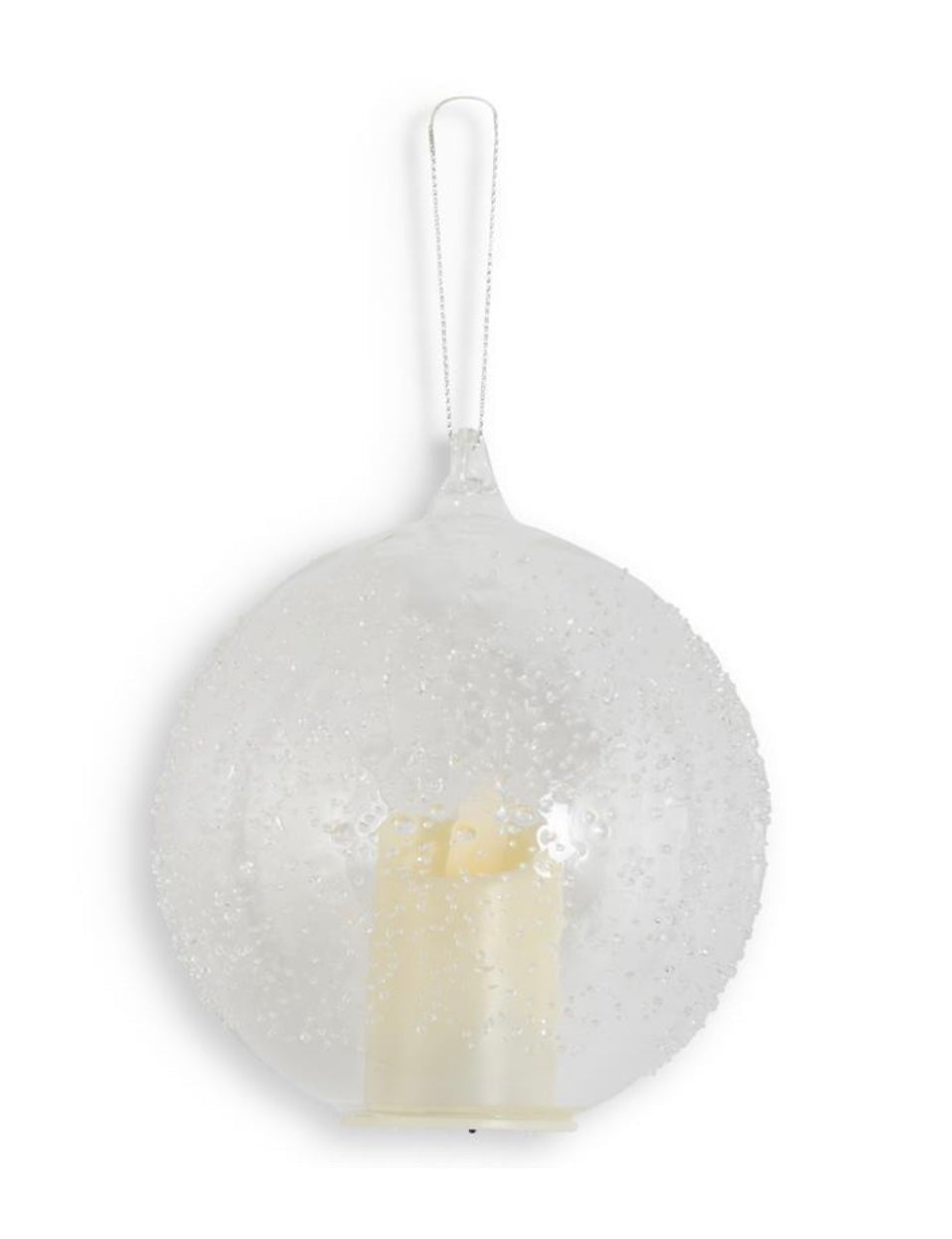 Textured Glass Ornament w/ Timer- 5.75”