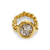 Kristal Dome Figaro Ring- Brass