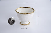 Pampa Bay Small Footed Bowl- Gold & White