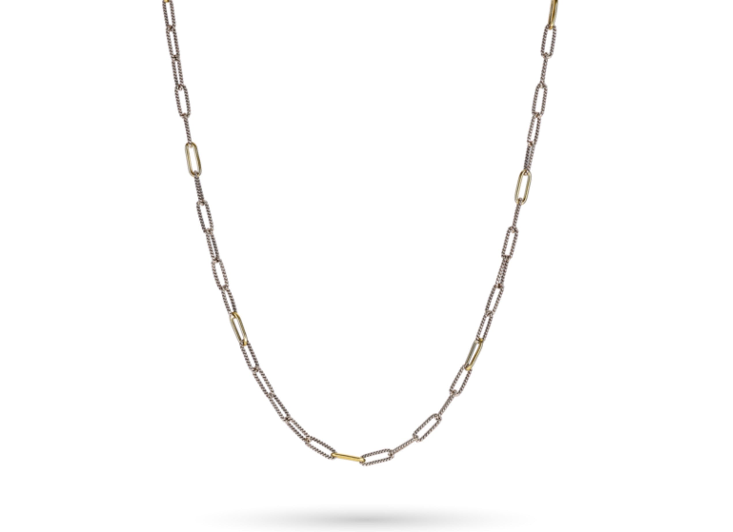 Golden Interval Paperclip Chain- 18 inches