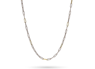 Golden Interval Paperclip Chain- 18 inches