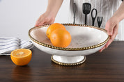 Pampa Bay Footed Bowl - White/Gold